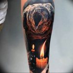фото тату на кисти руки в виде свечи 20.03.2019 №006 - tattoo candle - tattoo-photo.ru