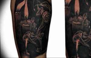 фото тату на руке со свечей 20.03.2019 №013 - tattoo on the arm with a cand - tattoo-photo.ru