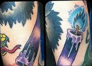 фото тату на руке со свечей 20.03.2019 №043 - tattoo on the arm with a cand - tattoo-photo.ru