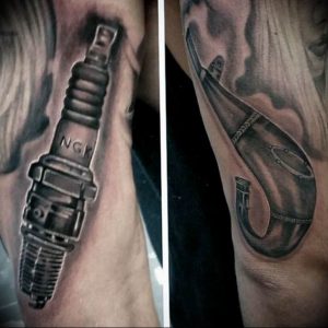 фото тату свеча зажигания 20.03.2019 №002 - tattoo spark plug - tattoo-photo.ru