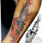фото тату свеча зажигания 20.03.2019 №008 - tattoo spark plug - tattoo-photo.ru