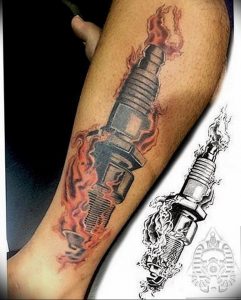 фото тату свеча зажигания 20.03.2019 №008 - tattoo spark plug - tattoo-photo.ru