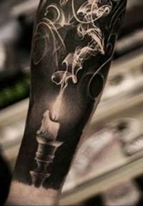 фото тату свеча на предплечье 20.03.2019 №020 - forearm candle tattoo - tattoo-photo.ru