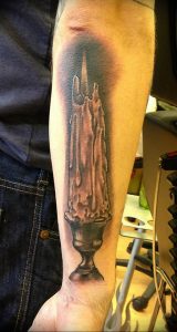 фото тату свеча на предплечье 20.03.2019 №041 - forearm candle tattoo - tattoo-photo.ru