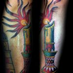 фото тату свеча на предплечье 20.03.2019 №048 - forearm candle tattoo - tattoo-photo.ru