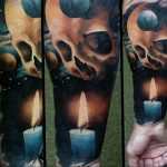 фото тату свеча на предплечье 20.03.2019 №062 - forearm candle tattoo - tattoo-photo.ru