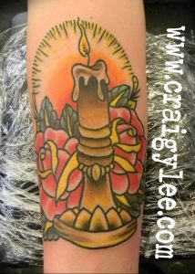 фото тату свеча на предплечье 20.03.2019 №065 - forearm candle tattoo - tattoo-photo.ru