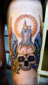 фото тату свечка 20.03.2019 №015 - tattoo candle - tattoo-photo.ru