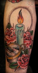 фото тату со свечой 20.03.2019 №034 - candle tattoo - tattoo-photo.ru