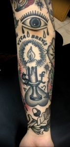 фото тату со свечой 20.03.2019 №052 - candle tattoo - tattoo-photo.ru