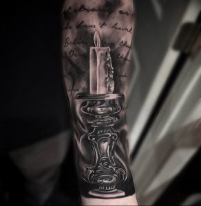фото тату со свечой 20.03.2019 №056 - candle tattoo - tattoo-photo.ru