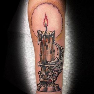 фото тату со свечой 20.03.2019 №072 - candle tattoo - tattoo-photo.ru