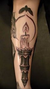 фото тату со свечой 20.03.2019 №078 - candle tattoo - tattoo-photo.ru