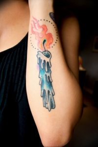 фото тату со свечой 20.03.2019 №099 - candle tattoo - tattoo-photo.ru