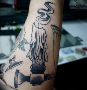 фото тату со свечой 20.03.2019 №132 - candle tattoo - tattoo-photo.ru