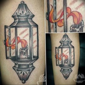 фото тату фонарь со свечой 20.03.2019 №016 - tattoo lantern with a candle - tattoo-photo.ru