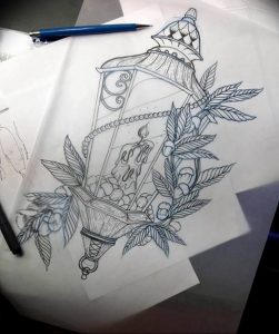 фото тату фонарь со свечой 20.03.2019 №020 - tattoo lantern with a candle - tattoo-photo.ru