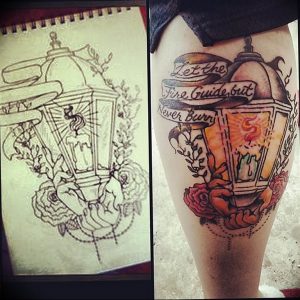 фото тату фонарь со свечой 20.03.2019 №030 - tattoo lantern with a candle - tattoo-photo.ru