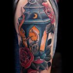 фото тату фонарь со свечой 20.03.2019 №037 - tattoo lantern with a candle - tattoo-photo.ru