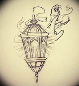 фото тату фонарь со свечой 20.03.2019 №038 - tattoo lantern with a candle - tattoo-photo.ru