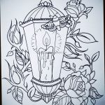 фото тату фонарь со свечой 20.03.2019 №041 - tattoo lantern with a candle - tattoo-photo.ru