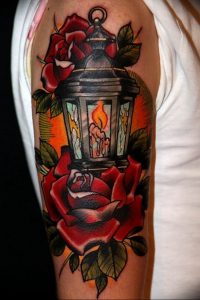 фото тату фонарь со свечой 20.03.2019 №049 - tattoo lantern with a candle - tattoo-photo.ru