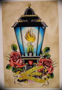 фото тату фонарь со свечой 20.03.2019 №052 - tattoo lantern with a candle - tattoo-photo.ru