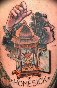 фото тату фонарь со свечой 20.03.2019 №062 - tattoo lantern with a candle - tattoo-photo.ru