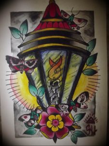 фото тату фонарь со свечой 20.03.2019 №063 - tattoo lantern with a candle - tattoo-photo.ru