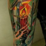 фото тату фонарь со свечой 20.03.2019 №066 - tattoo lantern with a candle - tattoo-photo.ru