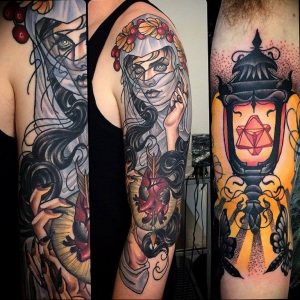 фото тату фонарь со свечой 20.03.2019 №092 - tattoo lantern with a candle - tattoo-photo.ru