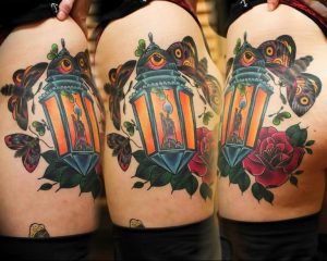 фото тату фонарь со свечой 20.03.2019 №112 - tattoo lantern with a candle - tattoo-photo.ru