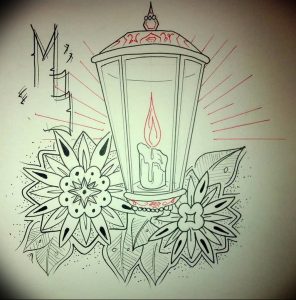 фото тату фонарь со свечой 20.03.2019 №117 - tattoo lantern with a candle - tattoo-photo.ru