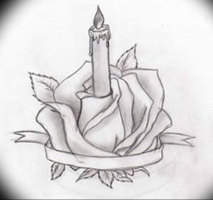 фото тату эскиз свеча 20.03.2019 №066 - tattoo sketch candle - tattoo-photo.ru