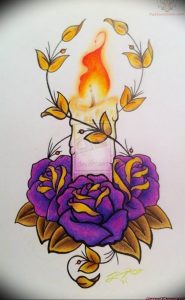 фото тату эскиз свеча 20.03.2019 №074 - tattoo sketch candle - tattoo-photo.ru