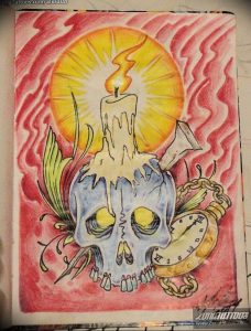 фото тату эскиз свеча 20.03.2019 №075 - tattoo sketch candle - tattoo-photo.ru
