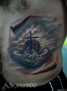 фото тату Распятие 01.05.2019 №020 - crucifix tattoo - tattoo-photo.ru