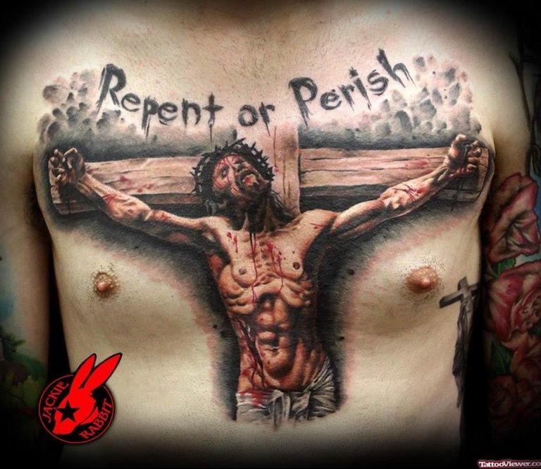 фото тату Распятие 01.05.2019 №072 - crucifix tattoo - tattoo-photo.ru