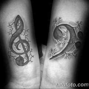 фото тату басовый ключ 01.05.2019 №003 - tattoo bass clef - tattoo-photo.ru