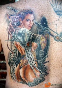 фото тату воин женщина амазонка 17.04.2019 №016 - tattoo woman warrior - tattoo-photo.ru