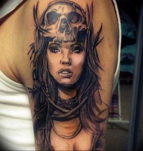 фото тату воин женщина амазонка 17.04.2019 №027 - tattoo woman warrior - tattoo-photo.ru