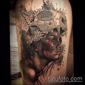 фото тату воин женщина амазонка 17.04.2019 №052 - tattoo woman warrior - tattoo-photo.ru