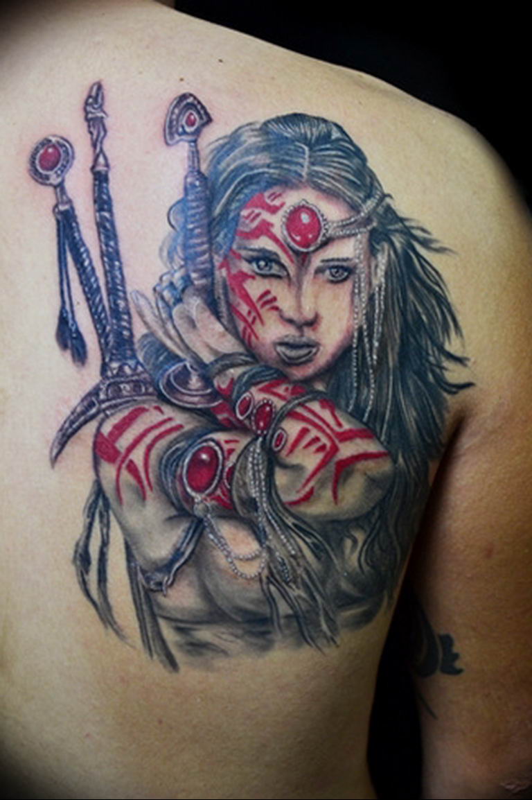 фото тату воин женщина амазонка 17.04.2019 № 061 - tattoo woman warrior - t...