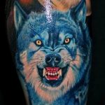 фото тату волчий оскал 01.05.2019 №006 - wolf grin tattoo - tattoo-photo.ru