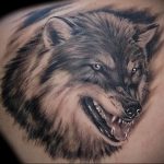 фото тату волчий оскал 01.05.2019 №075 - wolf grin tattoo - tattoo-photo.ru