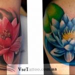 фото тату кувшинка 30.04.2019 №067 - tattoo waterlily - tattoo-photo.ru