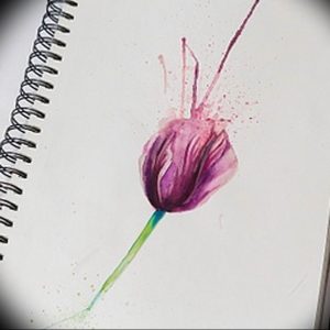 фото тату тюльпан идея рисунка 06.04.2019 №009 - tulip tattoo - tattoo-photo.ru