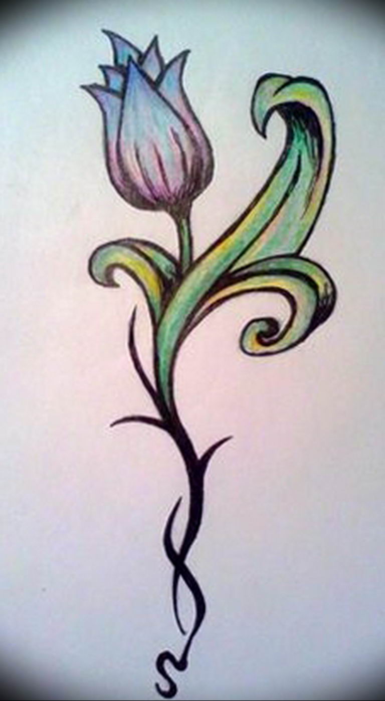 фото эскизы тюльпанов тату 06.04.2019 № 001 - sketches of tulips tattoo - t...