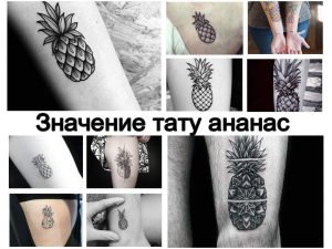 Значение тату ананас - фото примеры и информация про особенности рисунка татуировки