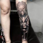 фото биомеханика тату на ноге 06.04.2019 №004 - biomechanics of a tattoo - tattoo-photo.ru